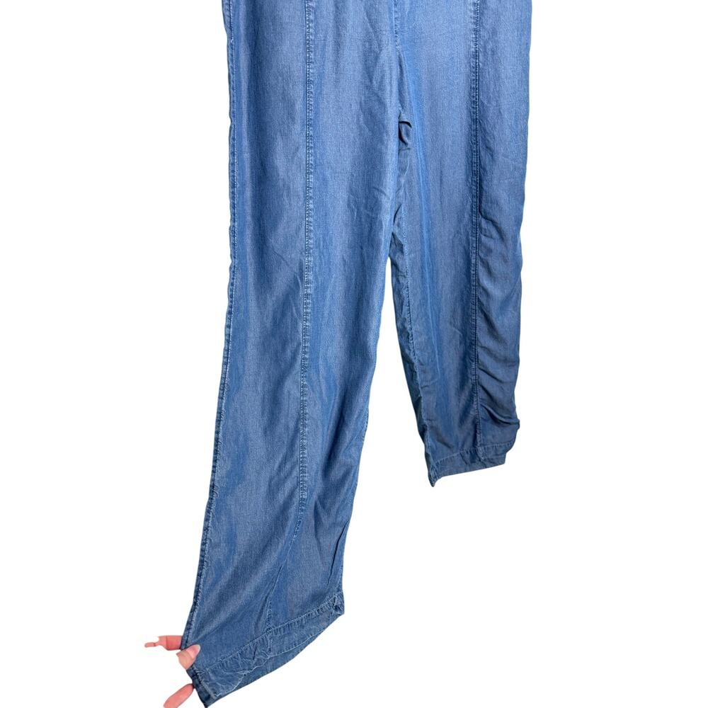 Abercrombie & Fitch 10 Lyocell Chambray Wide Leg Sailor Button High Rise Pants - Picture 5 of 8